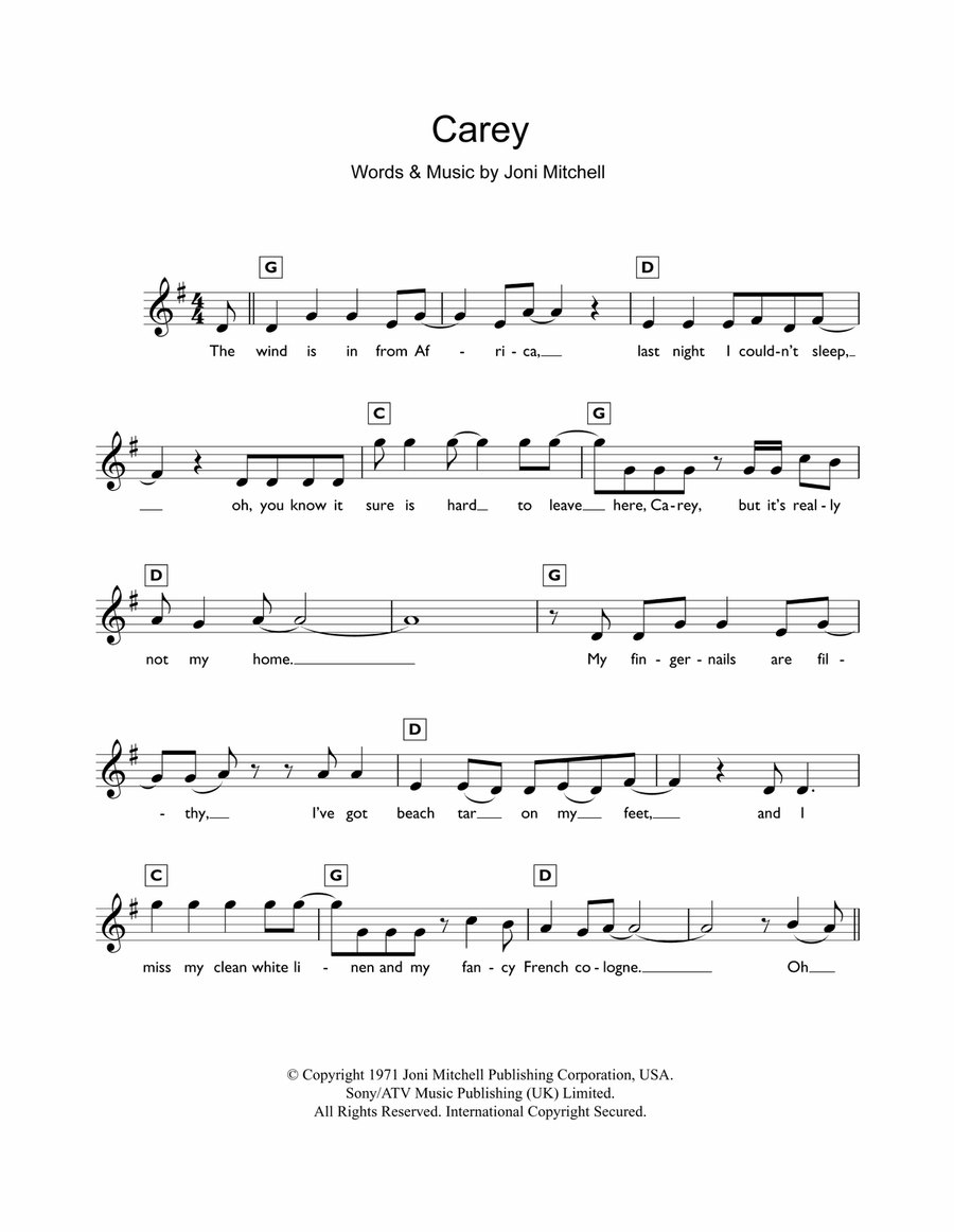 Carey Piano Solo scores gallery preview page 1