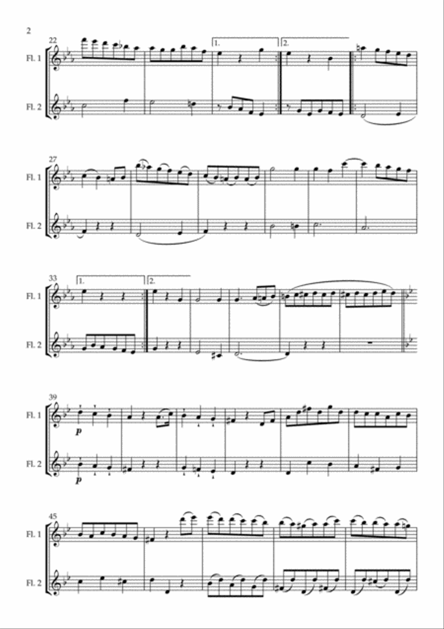 15 Duets for Beginner/Intermediate Flute Flute Duet scores gallery preview page 5