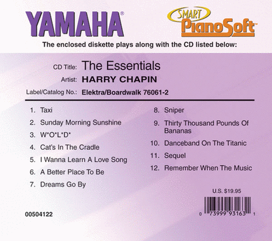 Harry Chapin - The Essentials - Piano Software