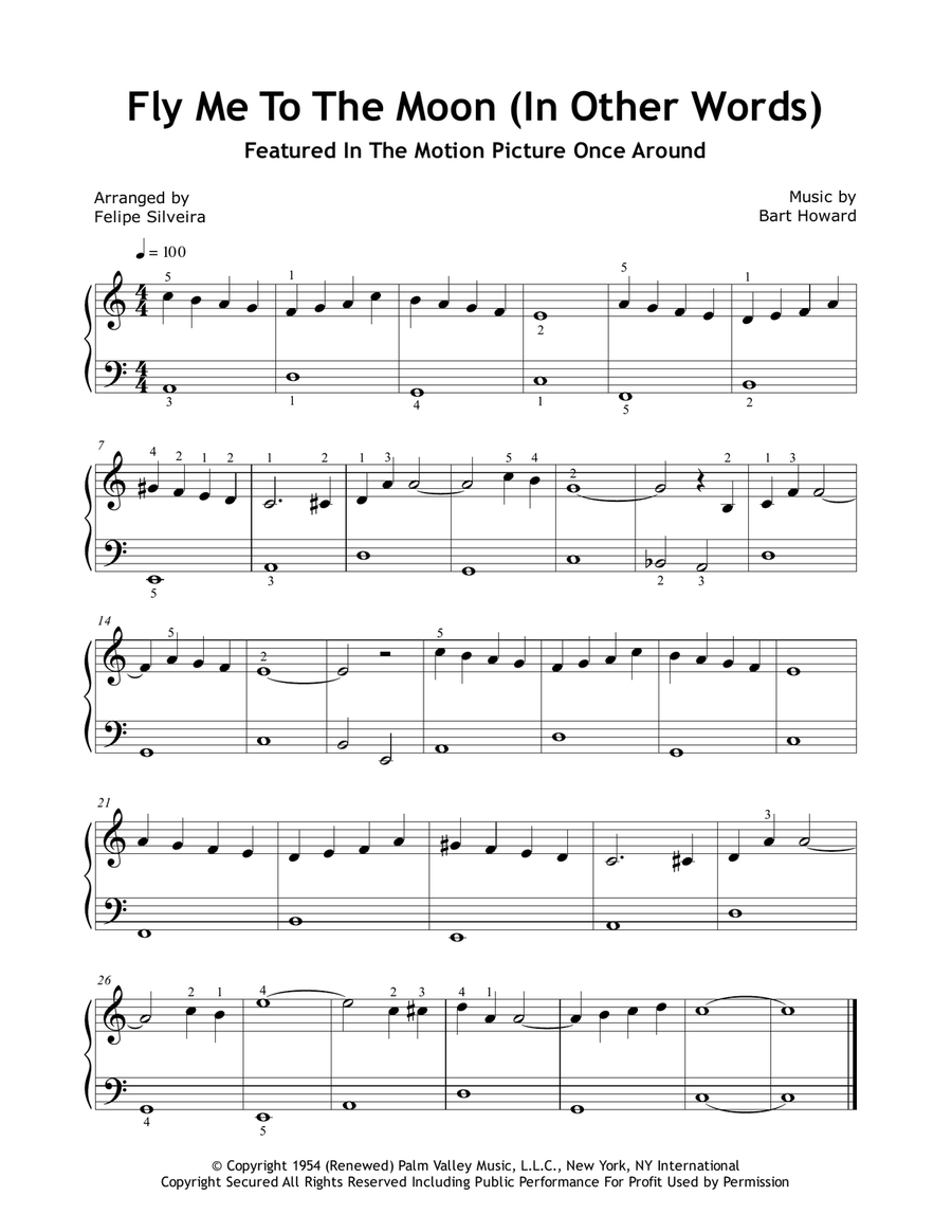 Fly Me To The Moon (In Other Words) Easy Piano scores gallery preview page 1