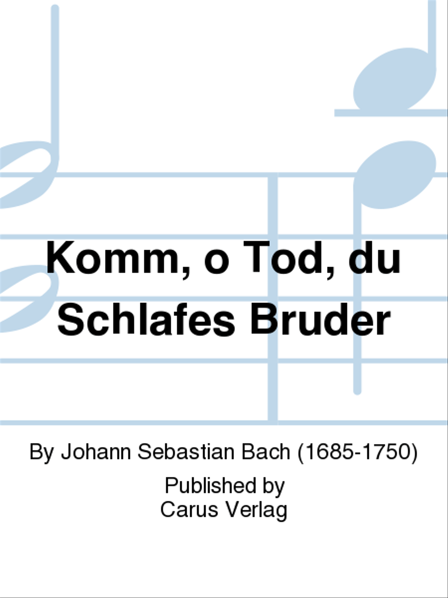 Komm, o Tod, du Schlafes Bruder 4-Part scores gallery preview page 1