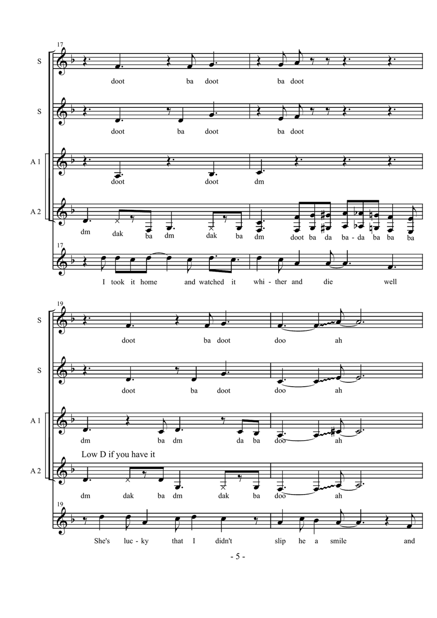Girl With One Eye Girl With One Eye Choir scores gallery preview page 5