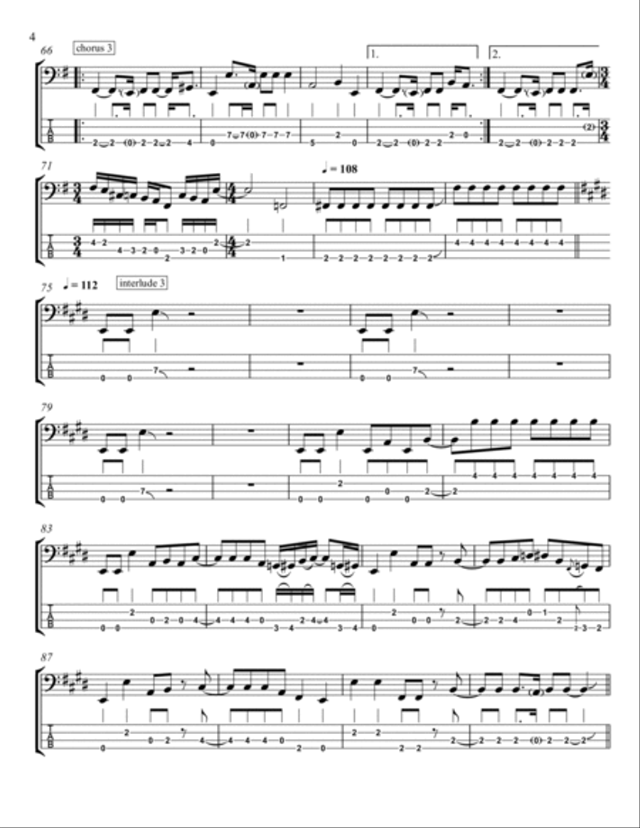 Rocket Queen Bass Guitar scores gallery preview page 4