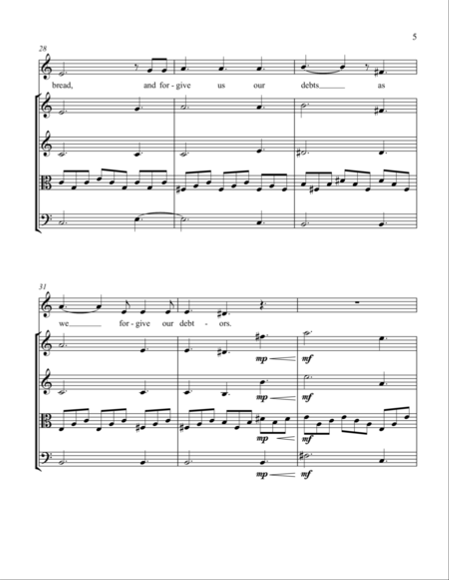 The Lord's Prayer String Quartet scores gallery preview page 5