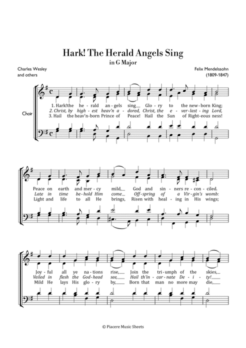 Mendelssohn - Hark! The Herald Angels Sing in G Major - Easy image number null