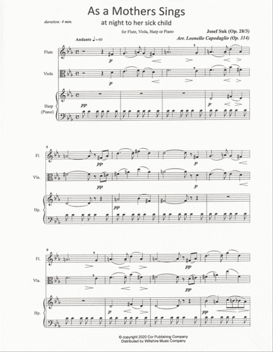 As a Mother Sings at Night to her Sick Child Flute scores gallery preview page 2
