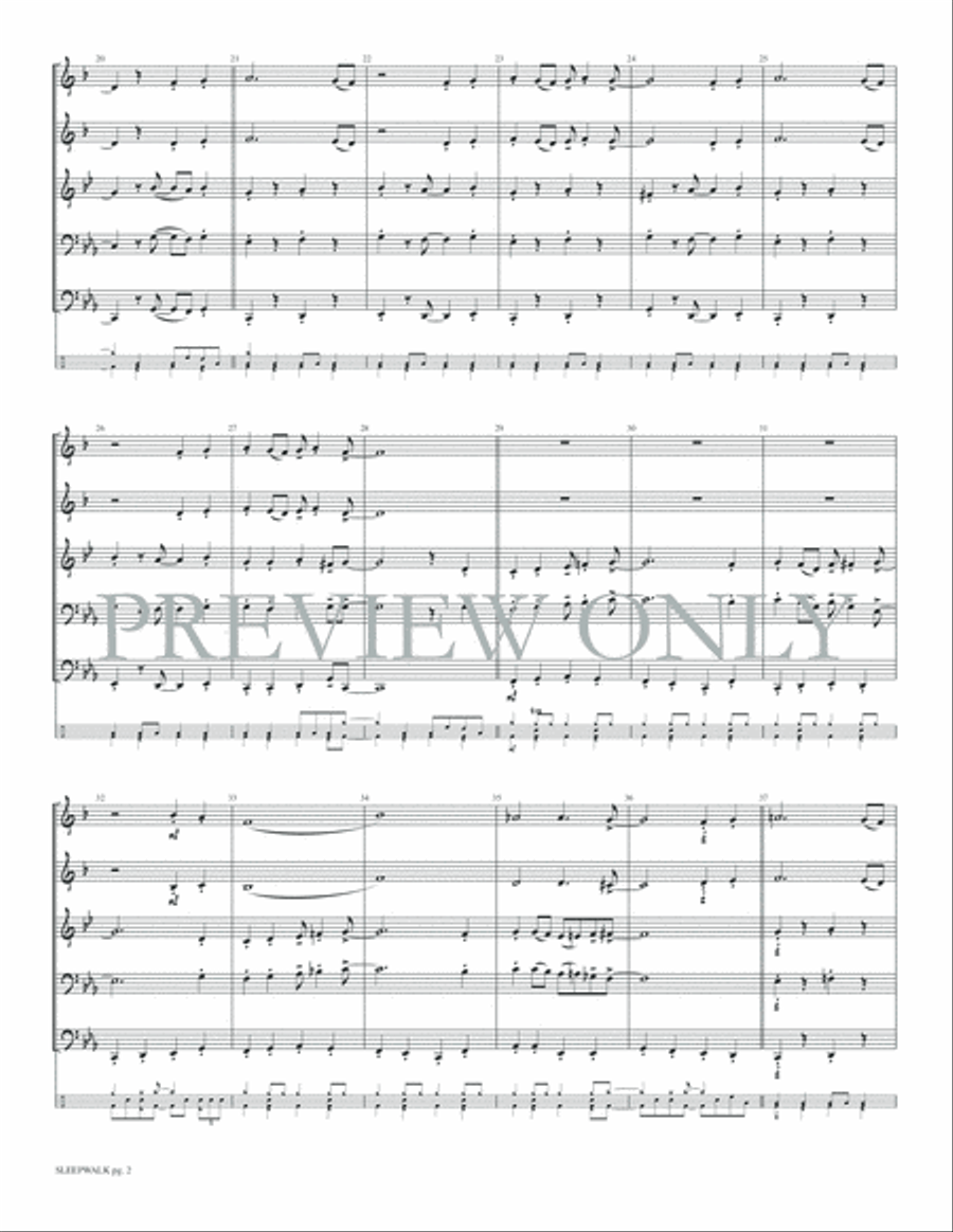 Sleepwalk Sleepwalk Brass Ensemble scores gallery preview page 4