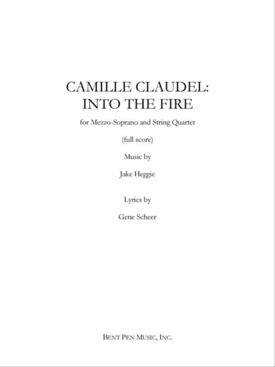 Camille Claudel: Into the Fire String Quartet scores gallery preview page 1