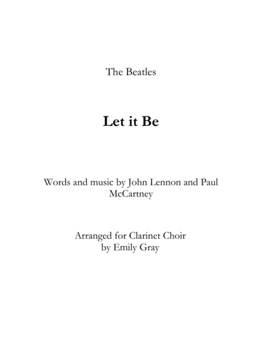 Let It Be (Clarinet Choir)