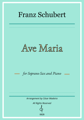 Book cover for Ave Maria by Schubert - Soprano Sax and Piano (Individual Parts)