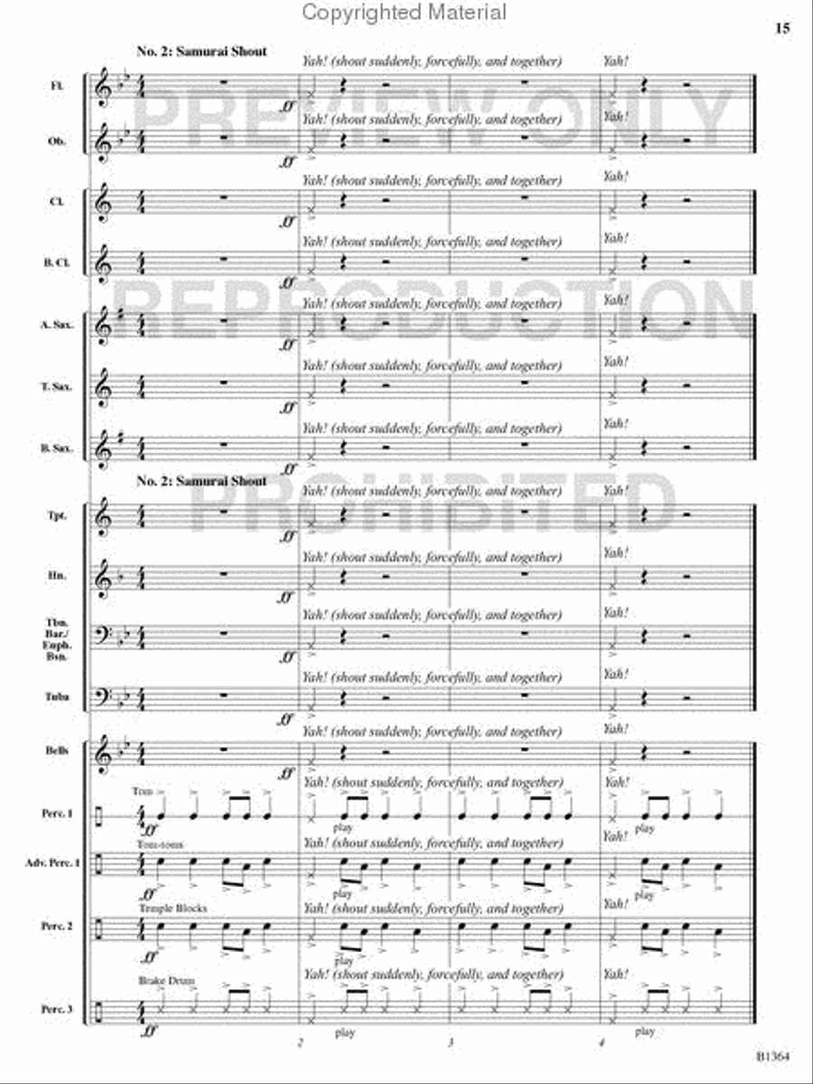 Battle of the Samurai Concert Band scores gallery preview page 14