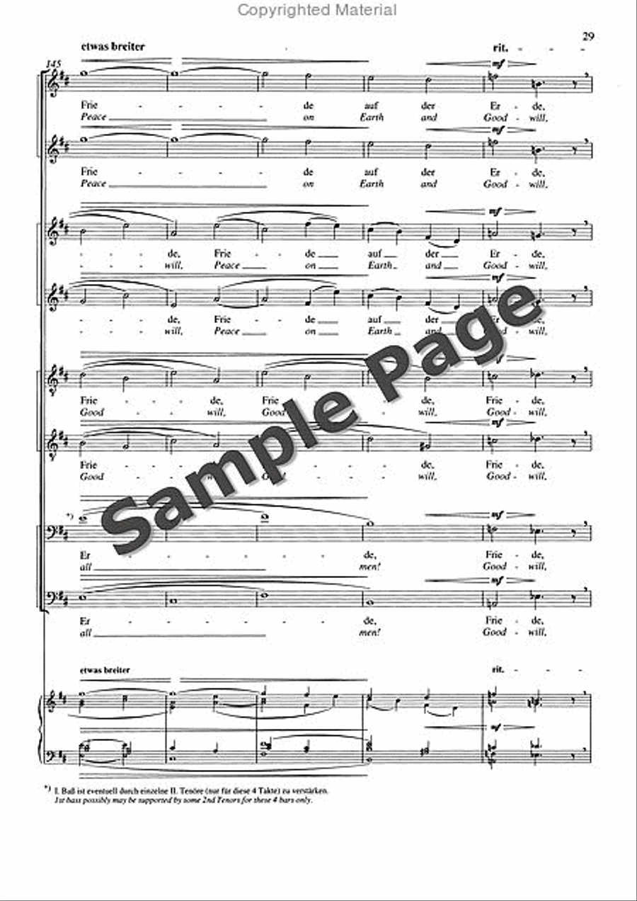 Friede auf Erden, Op. 13 Divisi scores gallery preview page 30