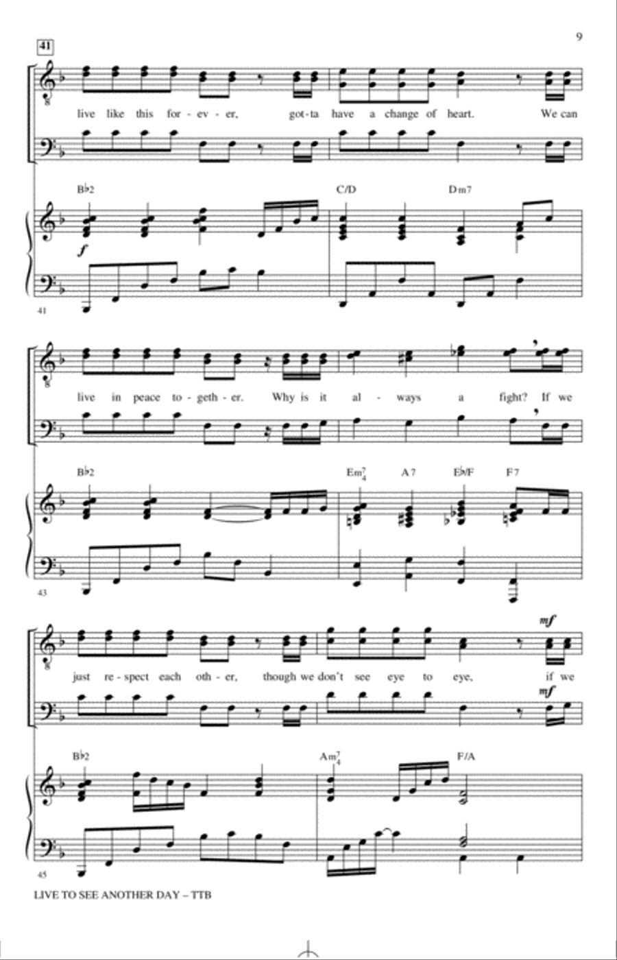 Live To See Another Day (arr. Mark Hayes) TTBB scores gallery preview page 7