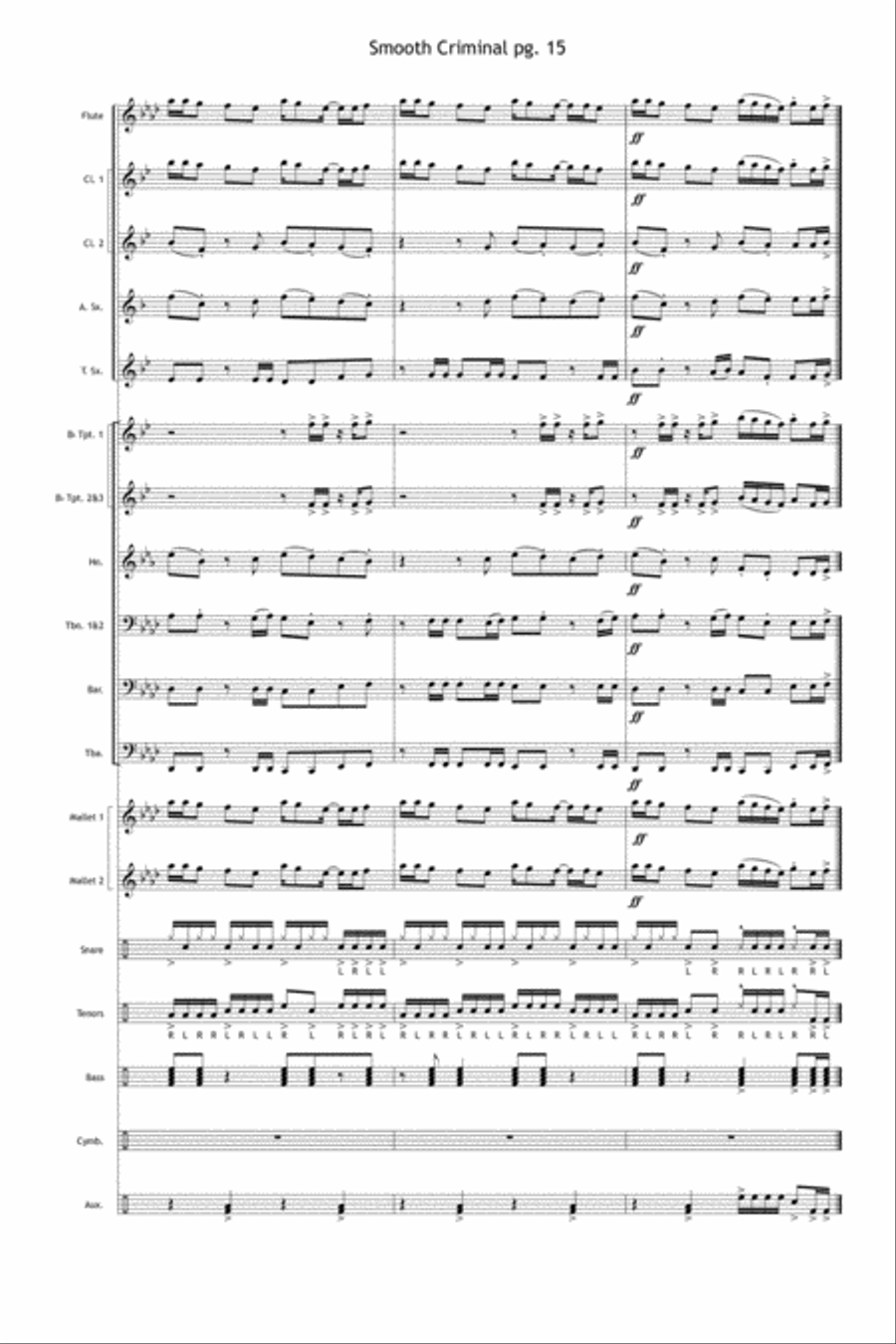 Smooth Criminal Marching Band scores gallery preview page 16