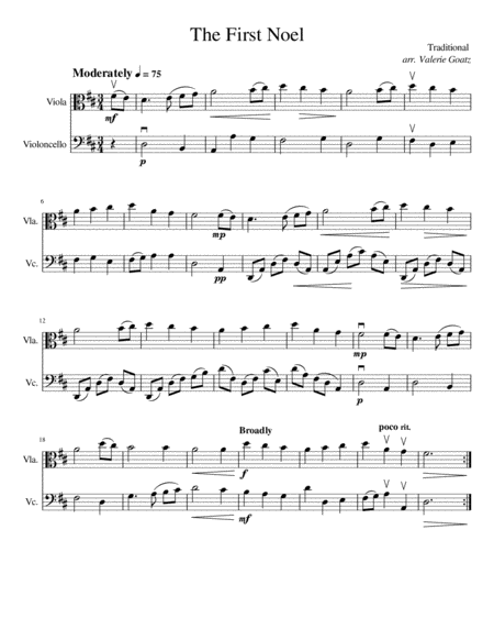 The First Noel for Viola and Cello (Beginner) image number null