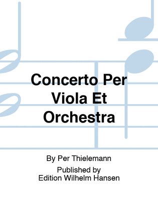 Book cover for Concerto Per Viola Et Orchestra