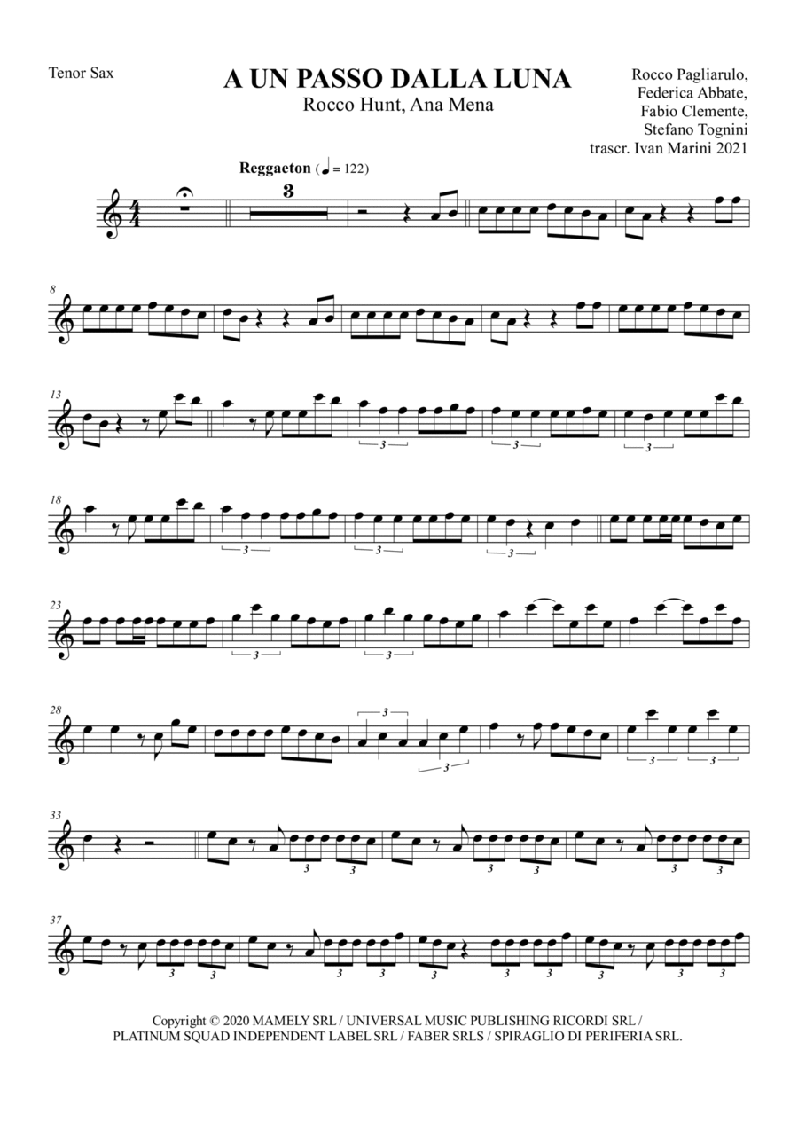 A Un Passo Dalla Luna Small Ensemble scores gallery preview page 1