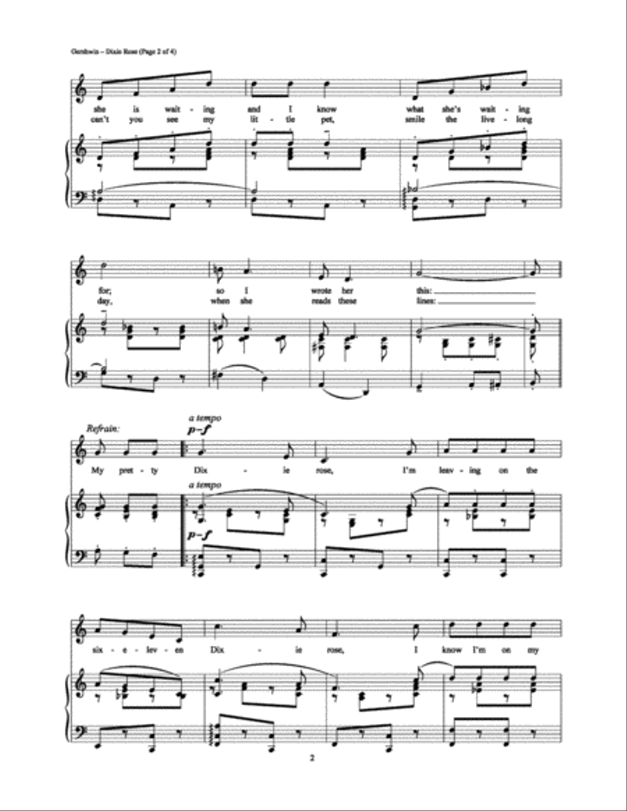 Dixie Rose Dixie Rose Piano, Vocal, Guitar scores gallery preview page 2