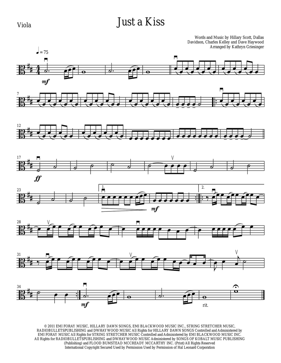 Just A Kiss String Quartet scores gallery preview page 3