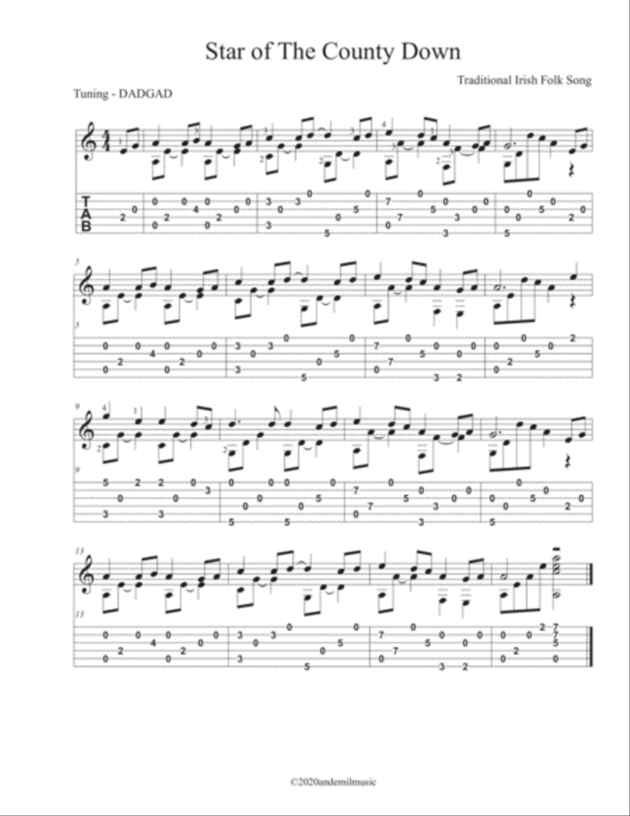 Four Songs From The British Isles for fingerstyle guitar Acoustic Guitar scores gallery preview page 4