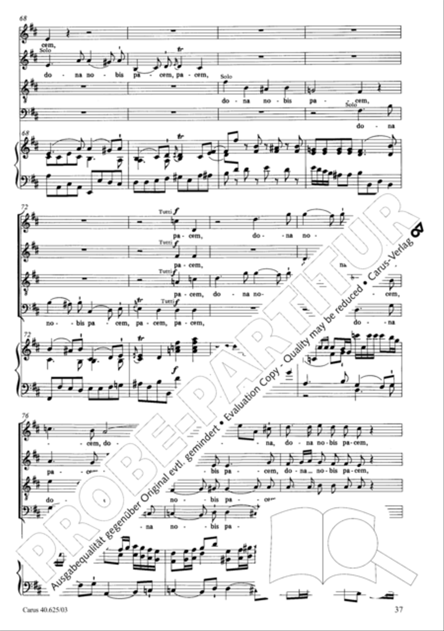 Missa brevis in D Major, K. 194 4-Part scores gallery preview page 38