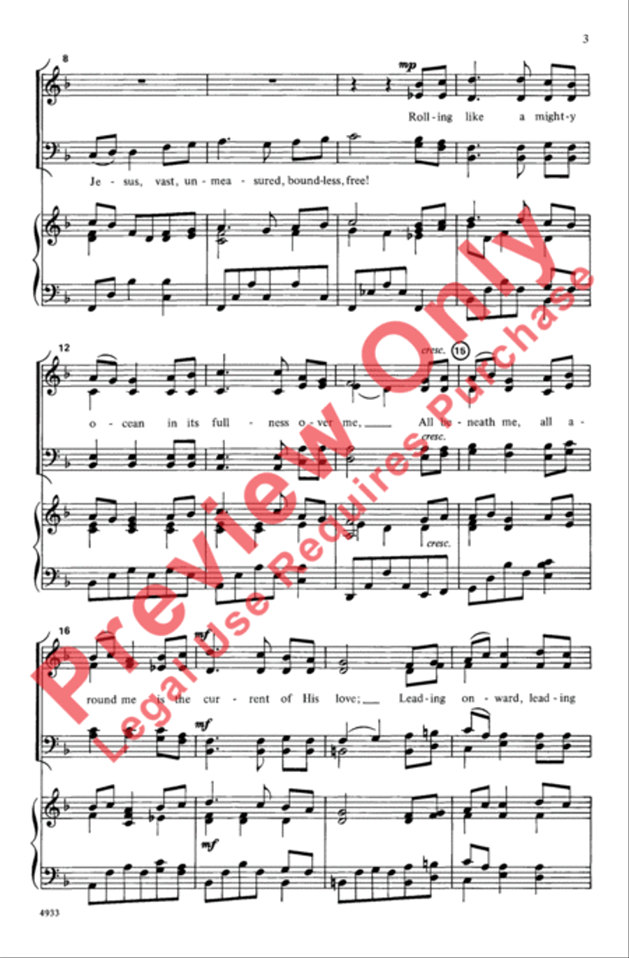 O the Deep Love of Jesus O the Deep Love of Jesus 4-Part scores gallery preview page 3