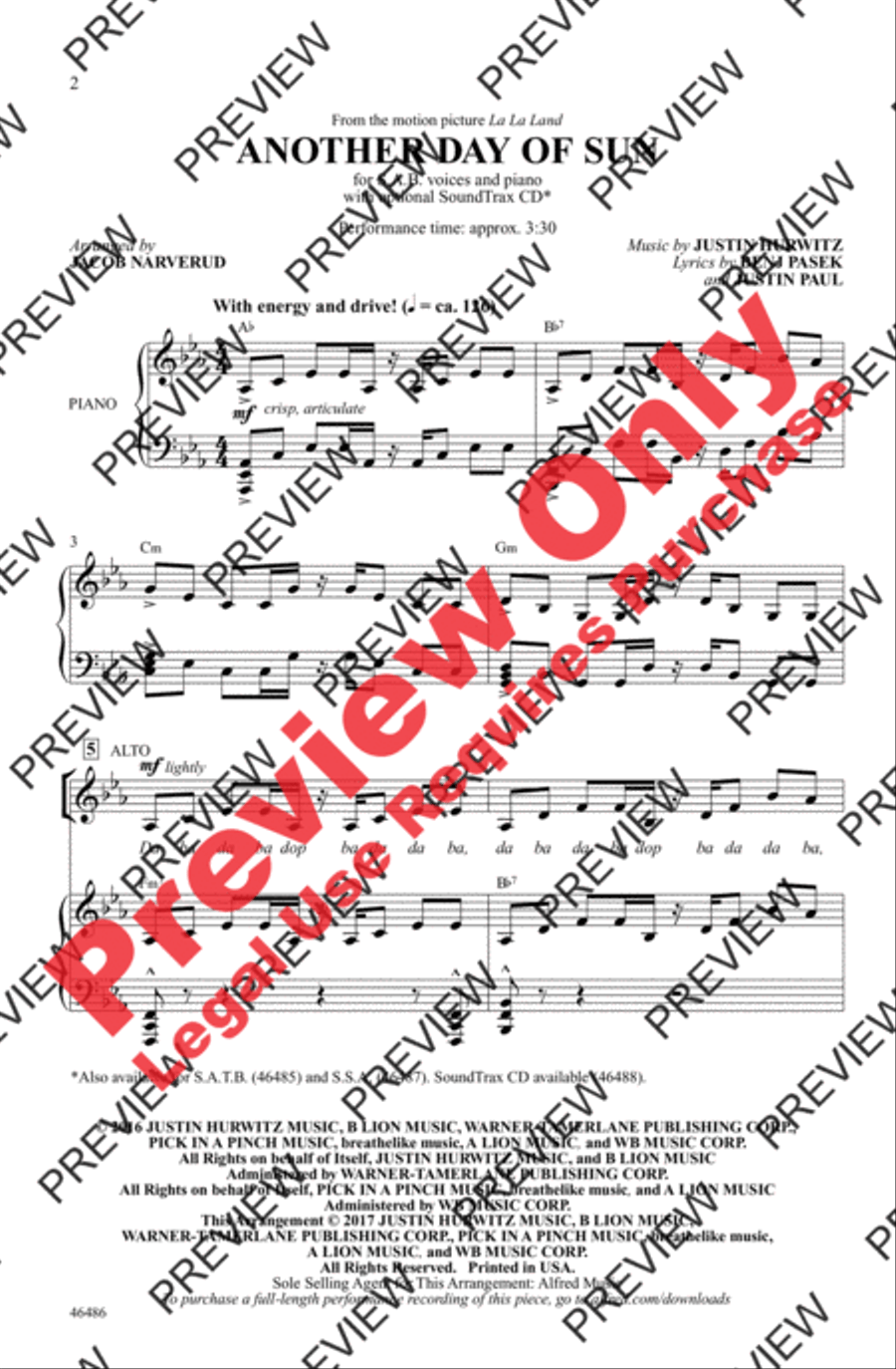 Another Day of Sun Another Day of Sun 3-Part scores gallery preview page 2