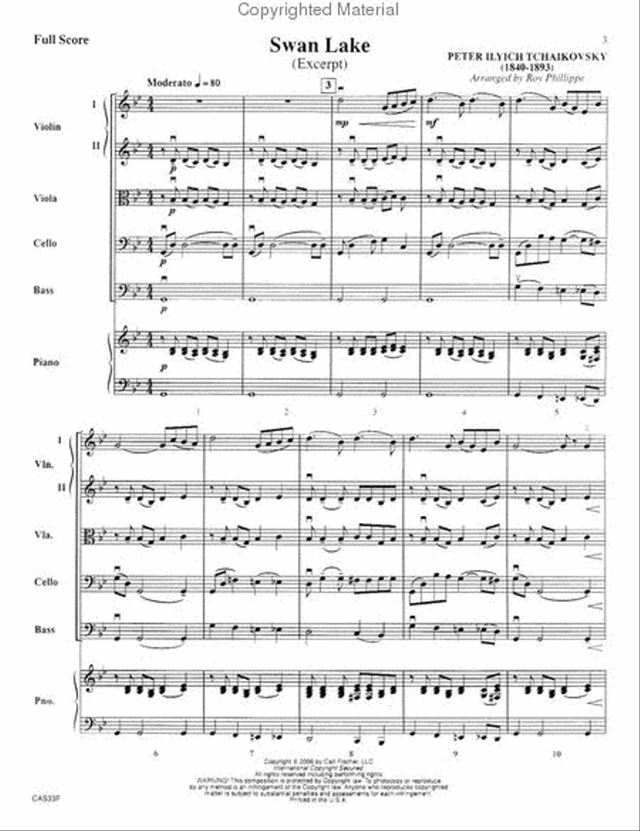 Swan Lake String Orchestra scores gallery preview page 2