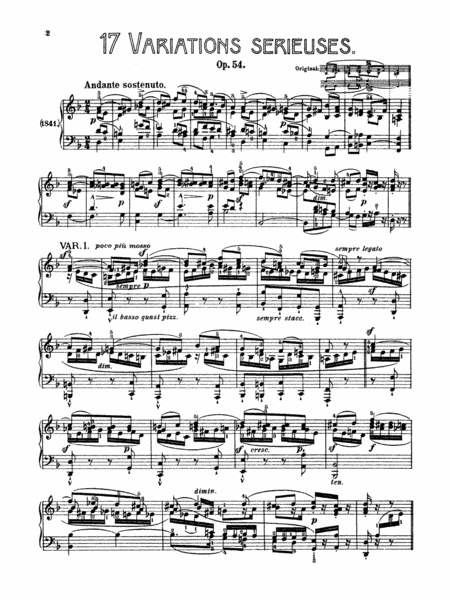 Variations sérieuses, Op. 54
