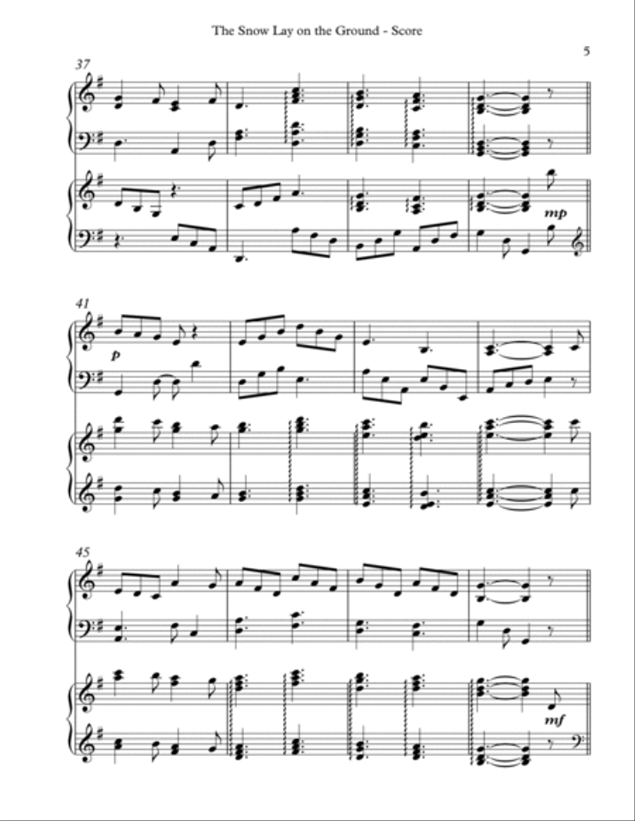 The Snow Lay on the Ground, Venite Adoremus, Harp Duet Celtic Harp scores gallery preview page 5