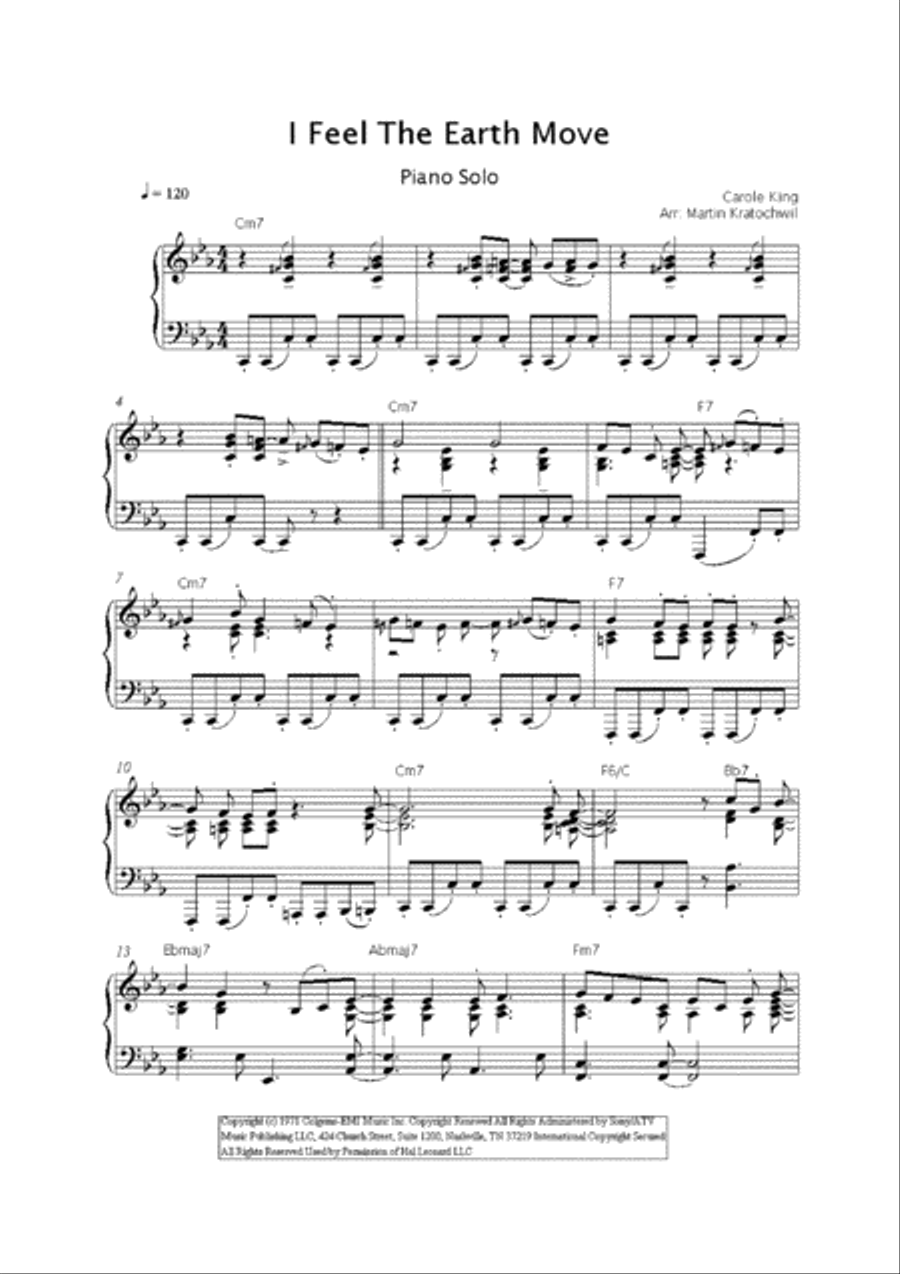 I Feel The Earth Move I Feel The Earth Move Piano Solo scores gallery preview page 2