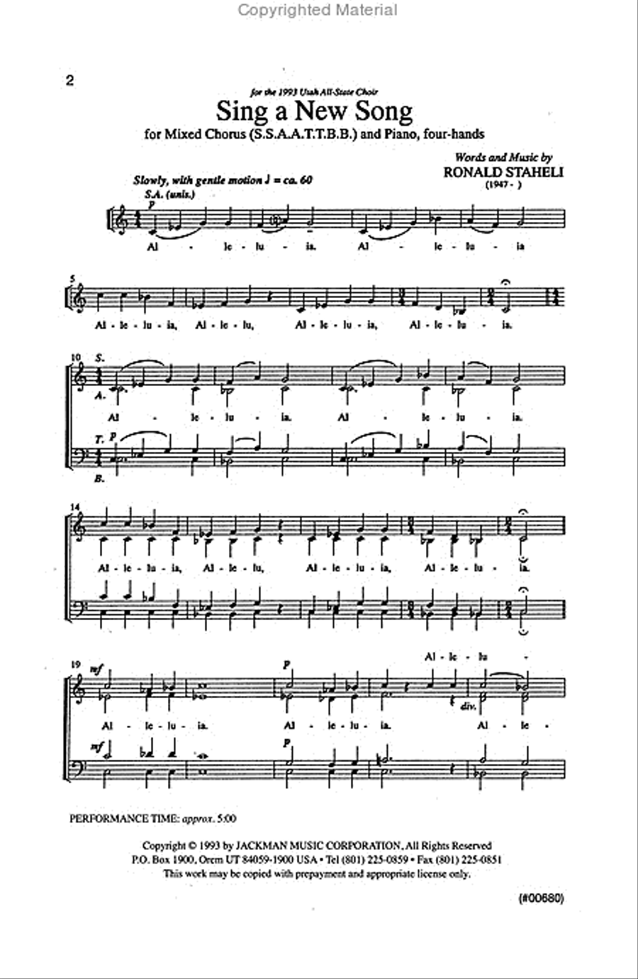 Sing a New Song - SSAATTBB SSAATTBB scores gallery preview page 2