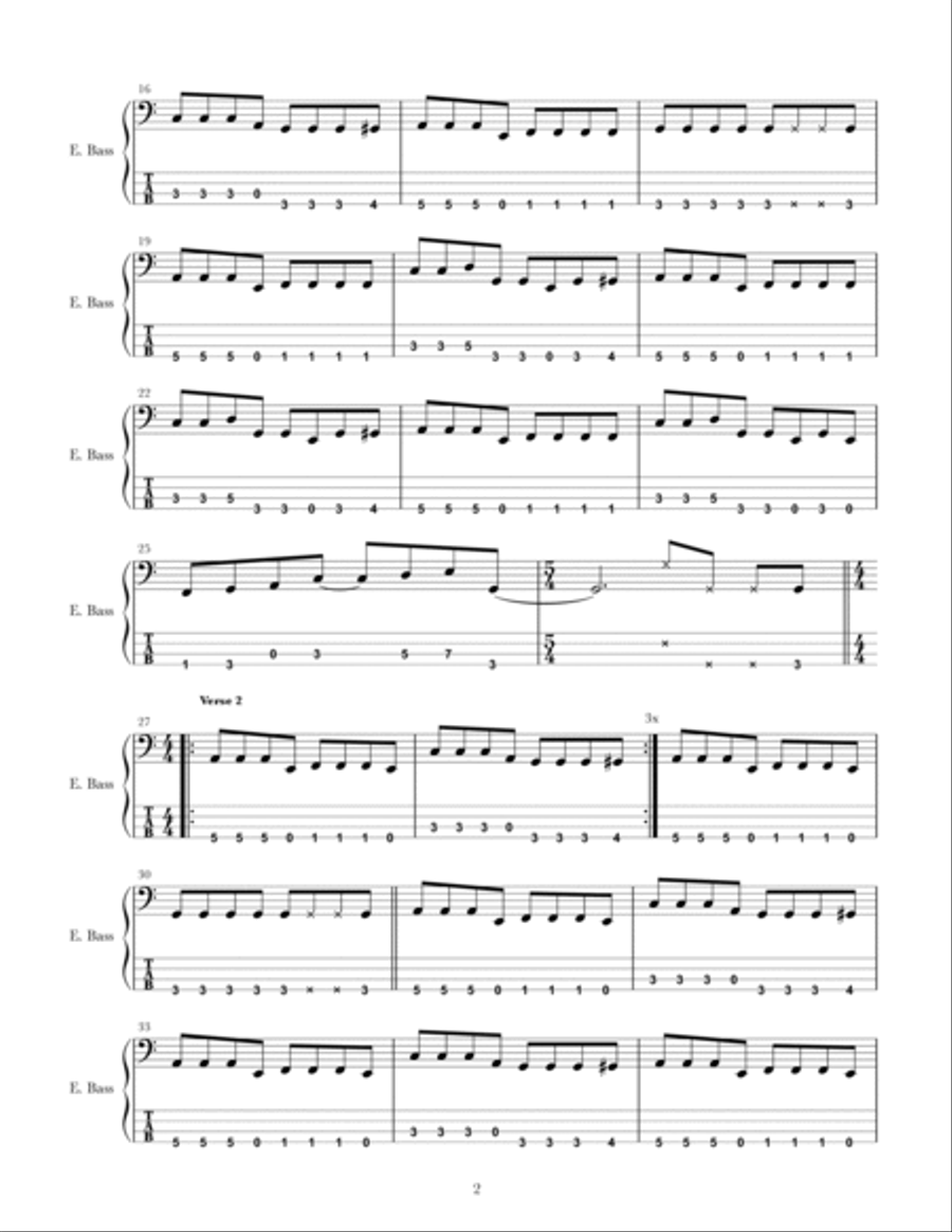Follow Me (Zoey 101) Remix Guitar Tablature scores gallery preview page 2