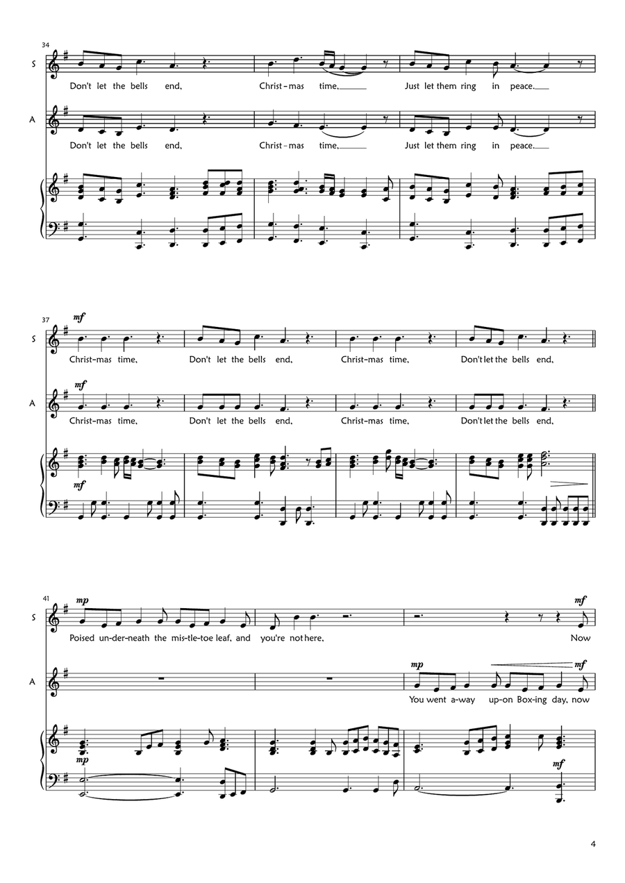 Christmas Time (don't Let The Bells End) SA scores gallery preview page 4