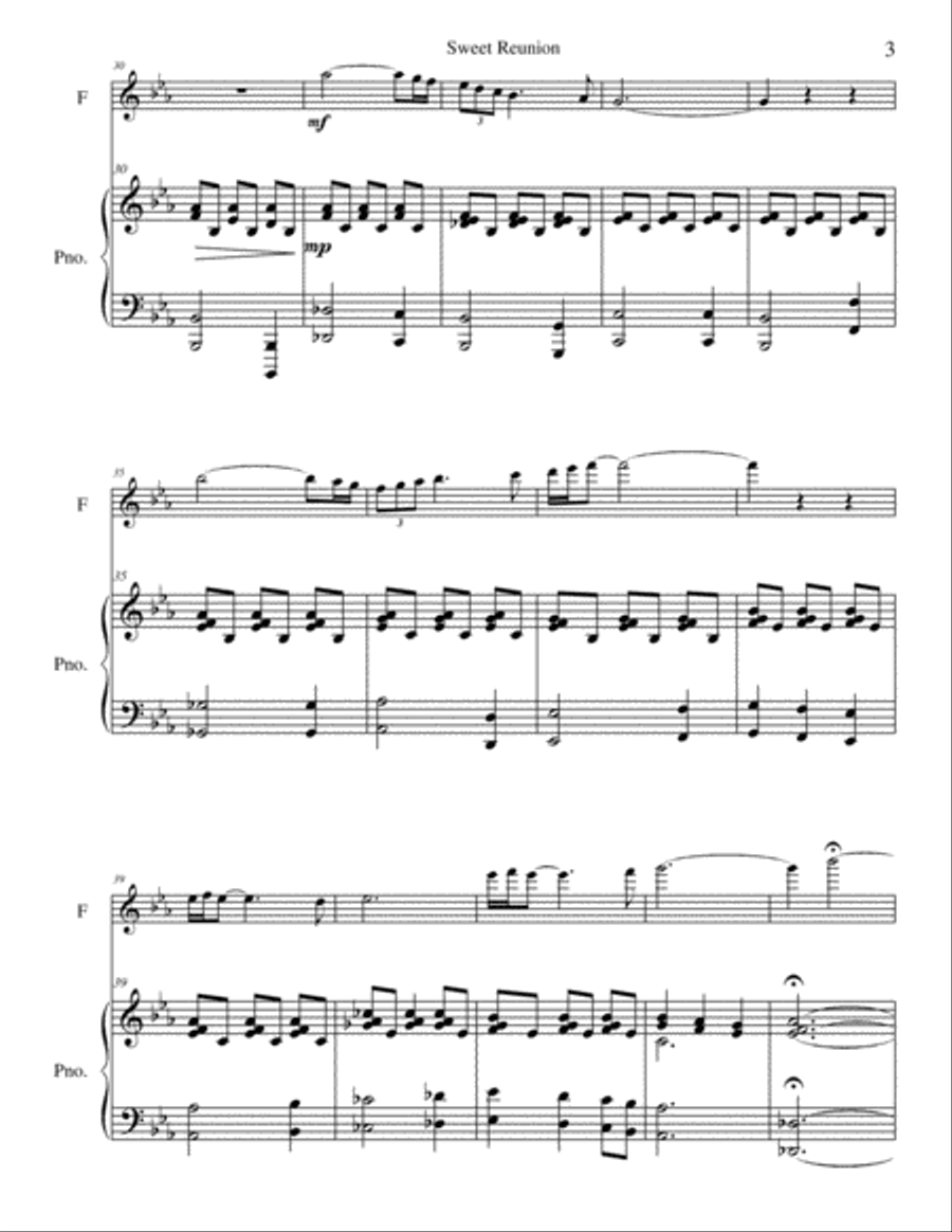 Sweet Reunion Flute Solo scores gallery preview page 3