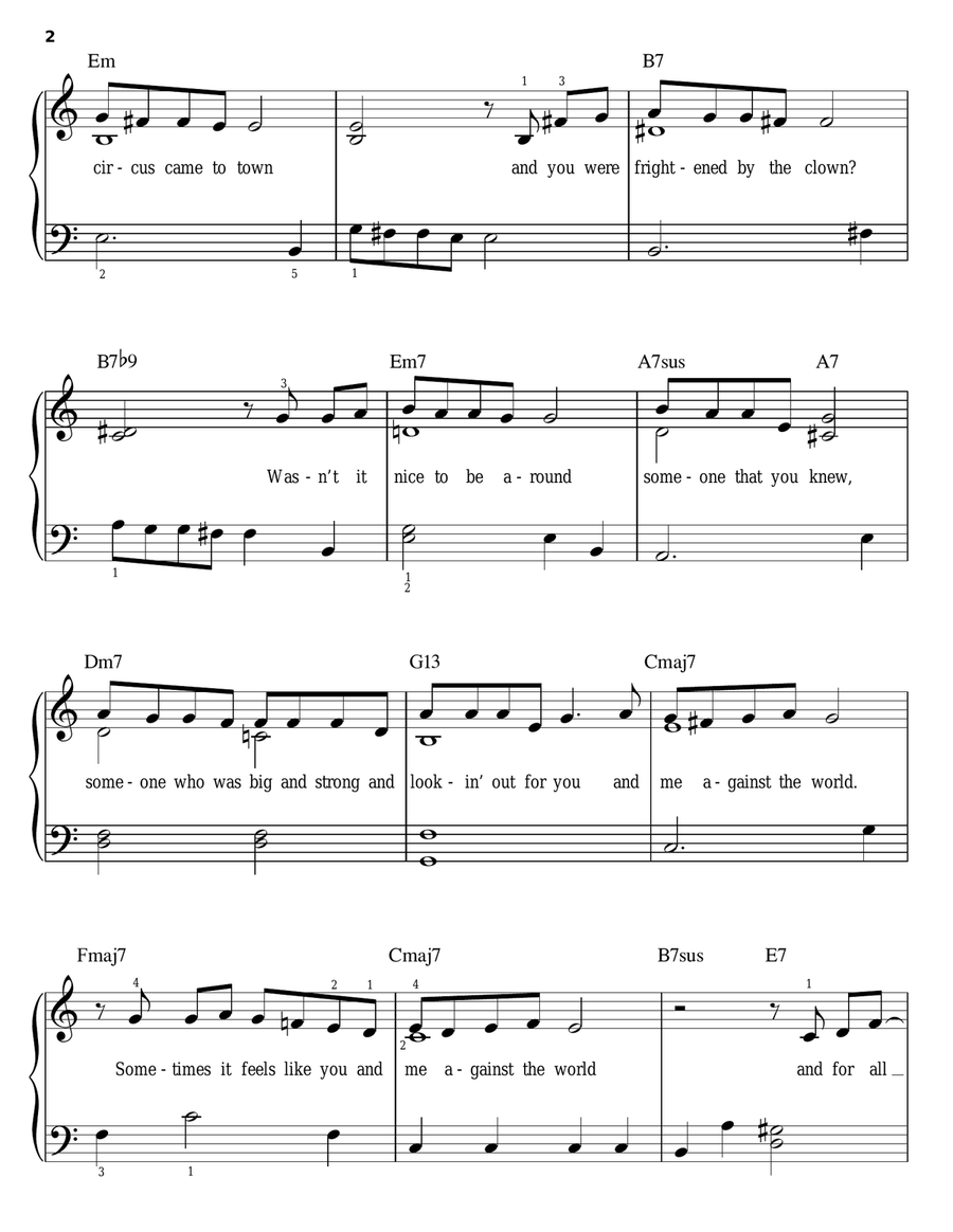 You And Me Against The World Easy Piano scores gallery preview page 2