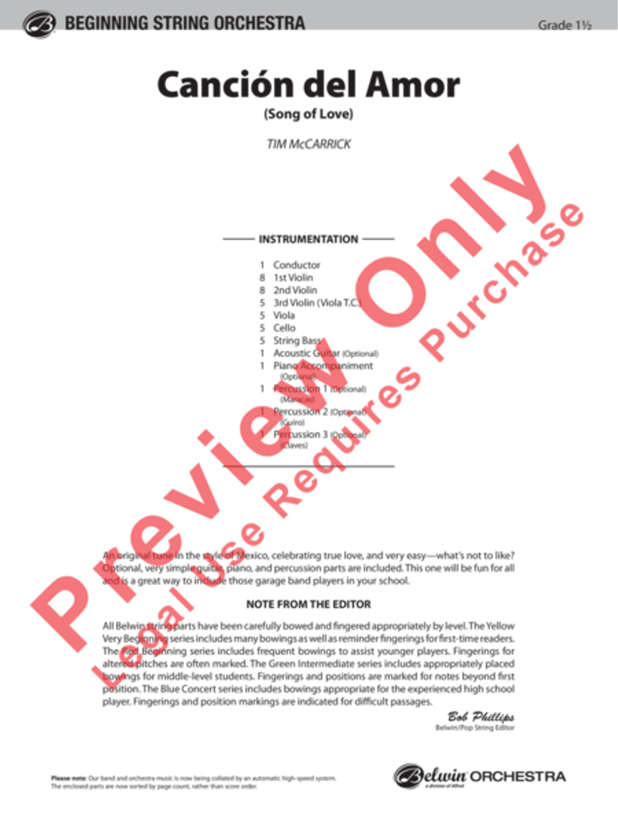 Canción del Amor String Orchestra scores gallery preview page 2
