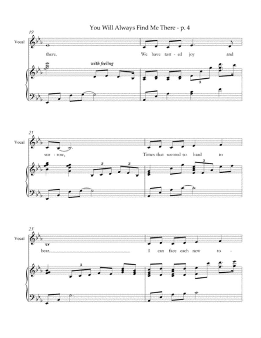 You Will Always Find Me There (Vocal) Tenor Voice scores gallery preview page 5