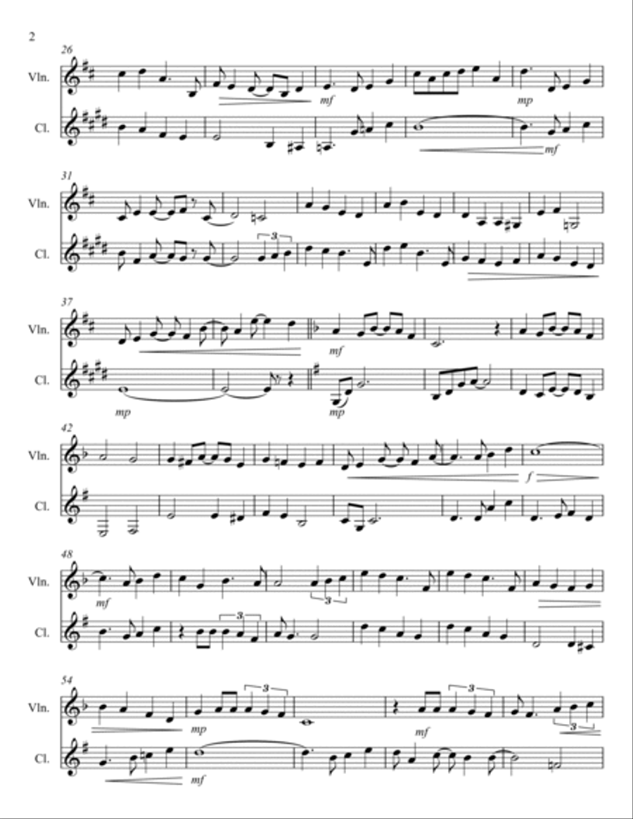 A Whole New World A Whole New World B-Flat Clarinet scores gallery preview page 2