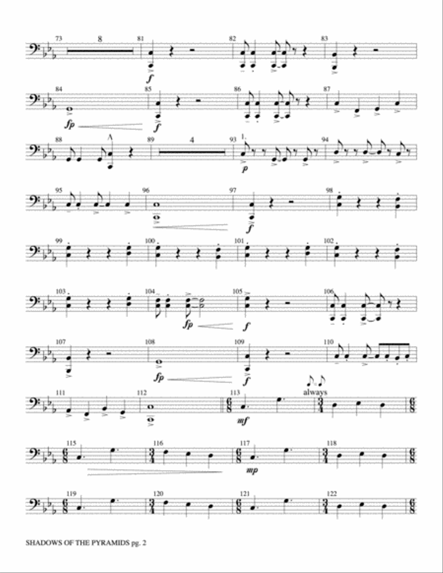 Shadows of the Pyramids: Bassoon Concert Band scores gallery preview page 2