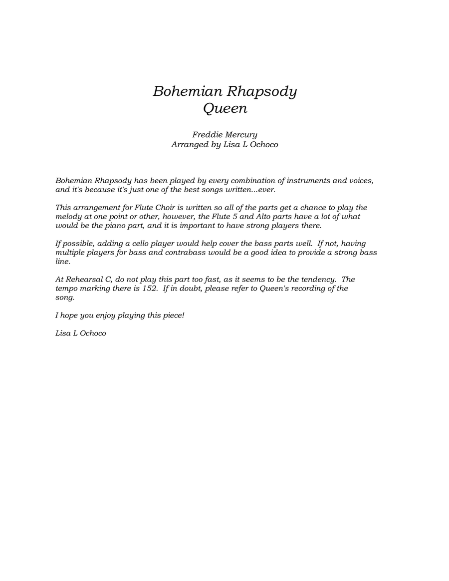 Bohemian Rhapsody Flute Choir scores gallery preview page 4