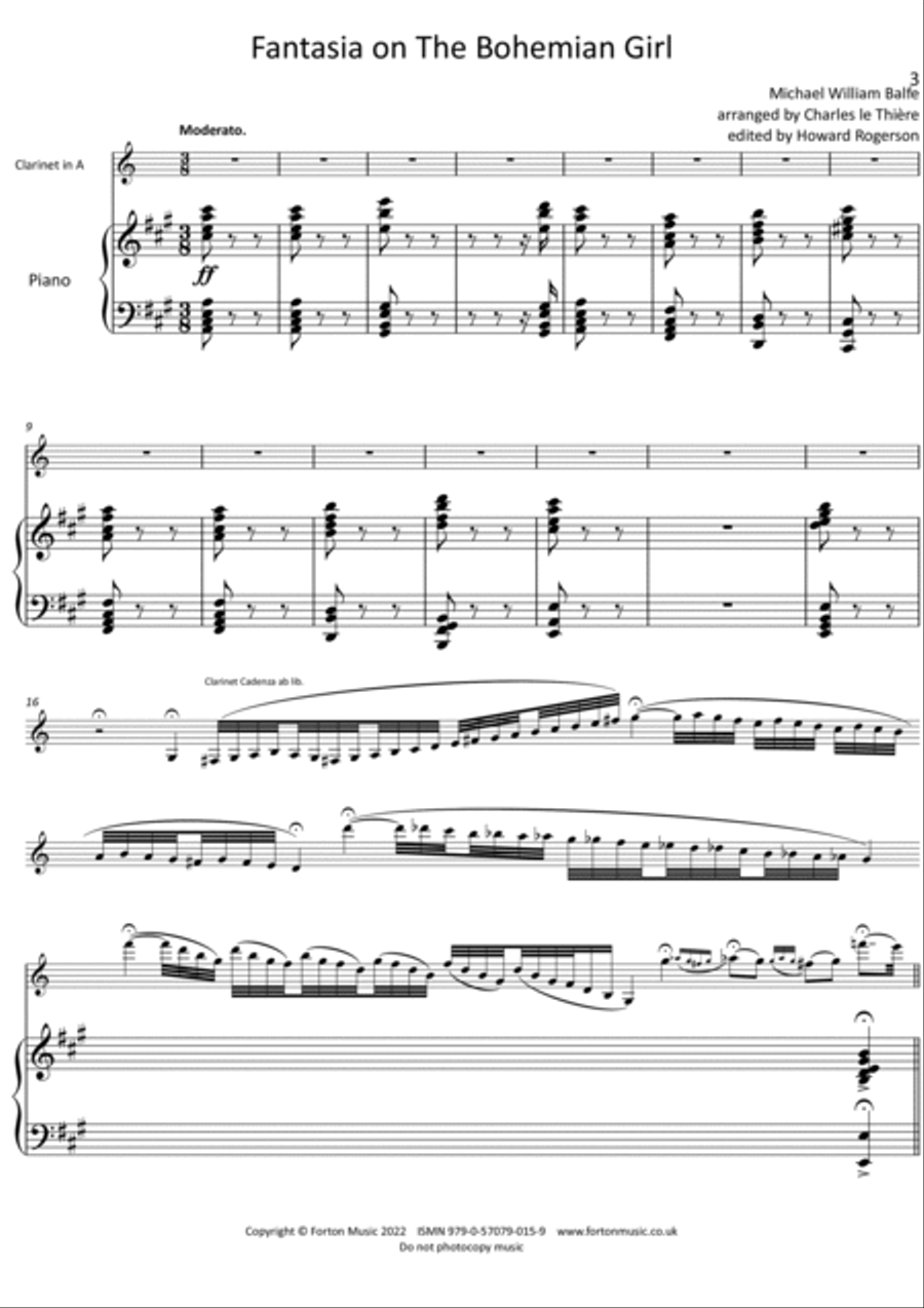 Fantasia on The Bohemian Girl Score and Part scores gallery preview page 3