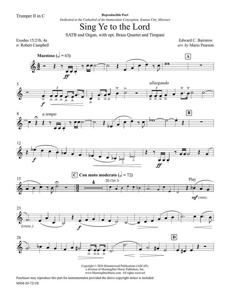 Sing Ye to the Lord Trombone scores gallery preview page 6
