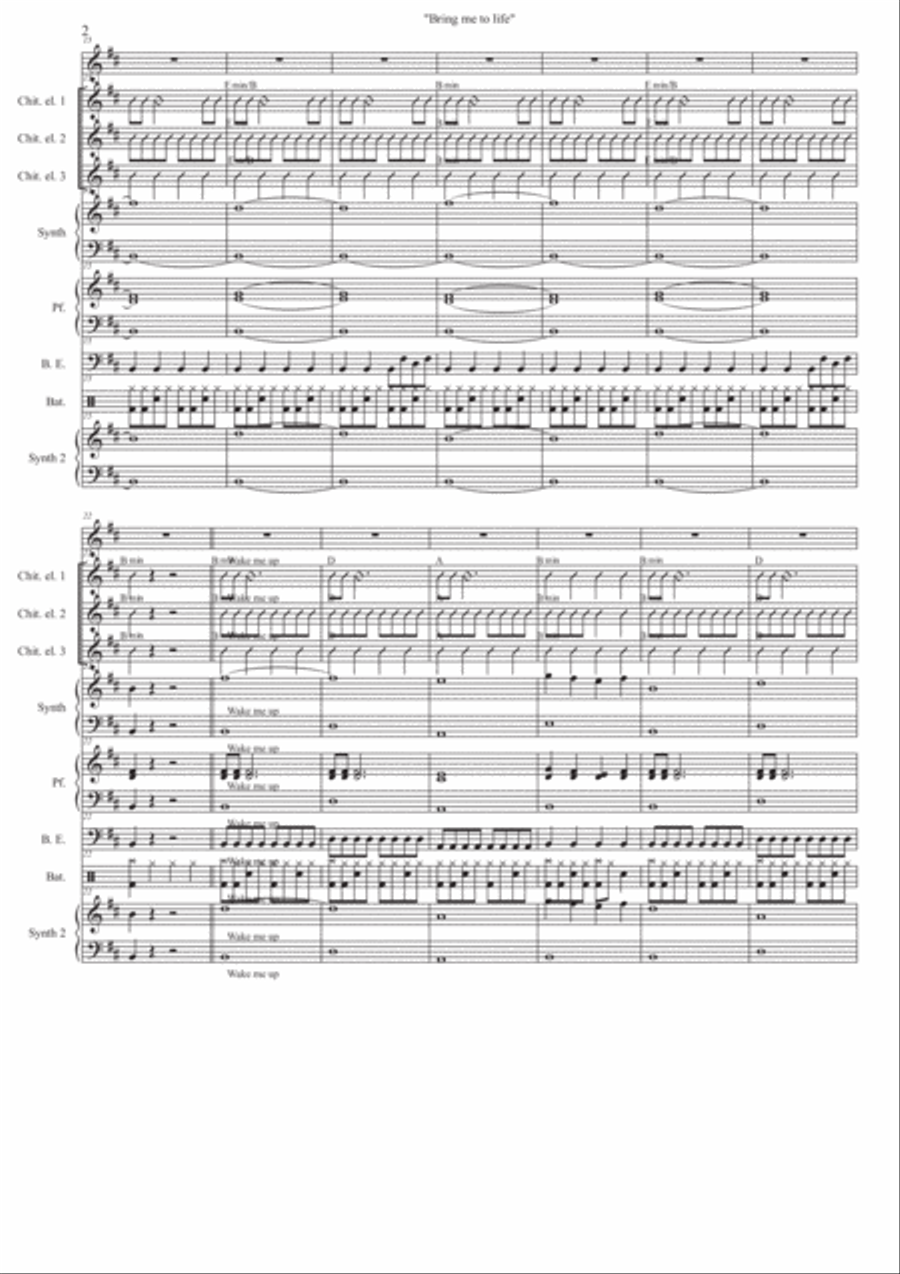 Bring Me To Life Small Ensemble scores gallery preview page 2