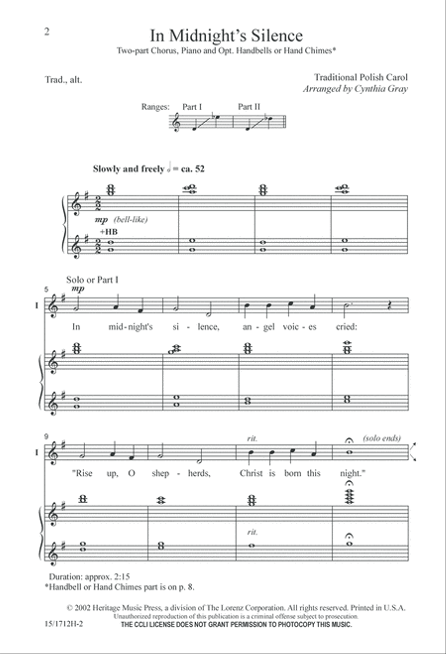 In Midnight's Silence 2-Part scores gallery preview page 2