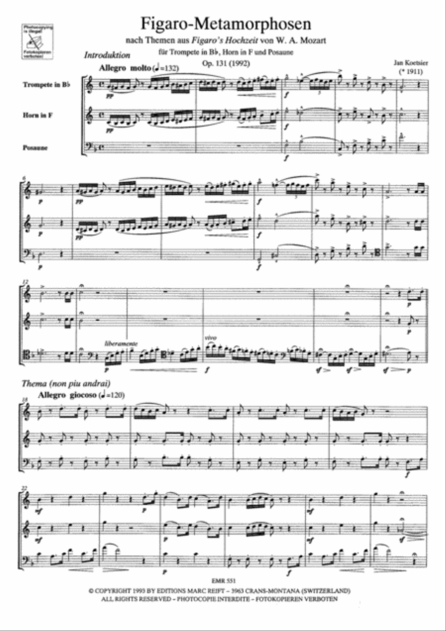 Figaro-Metamorphosen Brass Trio scores gallery preview page 10