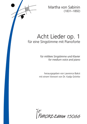 Book cover for Acht Lieder op. 1 (1855)