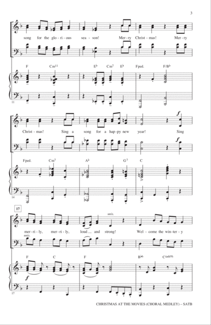 Christmas At The Movies (Choral Medley) 4-Part scores gallery preview page 2