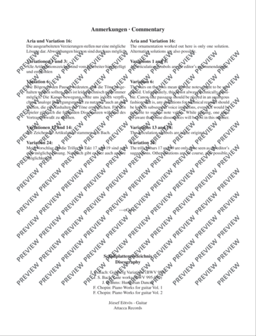Goldberg Variations Classical Guitar scores gallery preview page 4