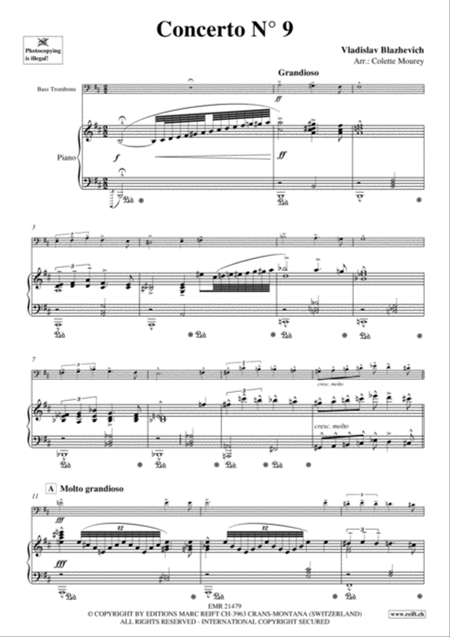 Concerto No. 9 Bass Trombone scores gallery preview page 3